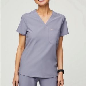 FIGS Catarina scrub top vapor blue